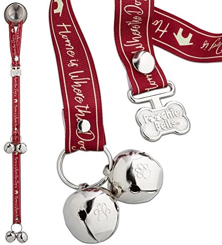 Poochiebells - Dog Bells Toilet Training - Dog Bell for Door Potty Training - Barking Dog Doorbell - Dog Door Bells and Training Bells - Dog Toilet Training Bell (Home is where the dog is Design)