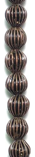 Expo bd54056 Plissee Metall rund Perlen, 8 Perlen in Strand