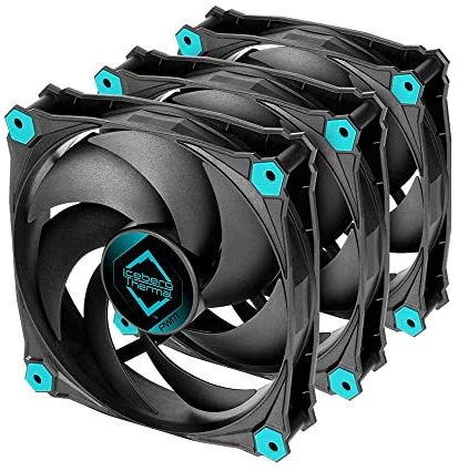 Iceberg Thermal IceGALE Silent PWM 120mm Gehäuselüfter optimierter Airflow 3er-Pack, Schwarz