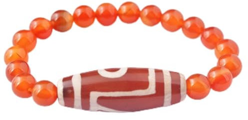 New One Eye Dzi Achat Bead Stretch Armband Feng Shui + One inkl. Red String Armband SKU: H2096