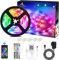 ALED LIGHT Ruban LED 5m Bluetooth 5050 Non impermeabile RGB SMD Bande LED Strip avec Télécommande infrarouge à 44 touches et Alimentation 12V Bande Lumineuse pour TV Maison Décoration Noël