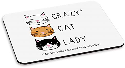 Crazy Cat Lady PC Computer Mouse Mat Pad