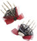 W WIDMANN MILANO Party Fashion 9521B - Haarklammer mit Skeletthand, mit roter Schleife, Halloween, Mottoparty, Karneval
