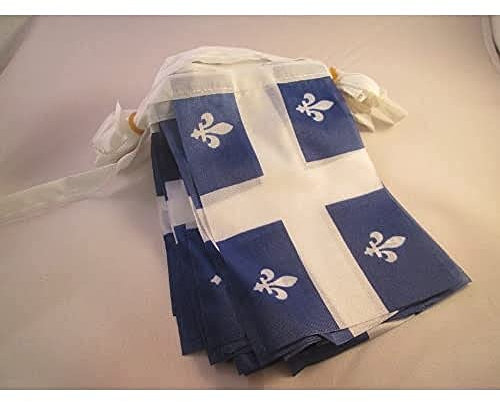 AZ FLAG Guirnalda 4 Metros 20 Banderas de Quebec 15x10cm - Bandera Provincia CANADÁ DE Quebec 10 x 15 cm - BANDERINES