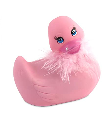 Mini-Ente, vibrierend, Rosa mit Schal und Diam's