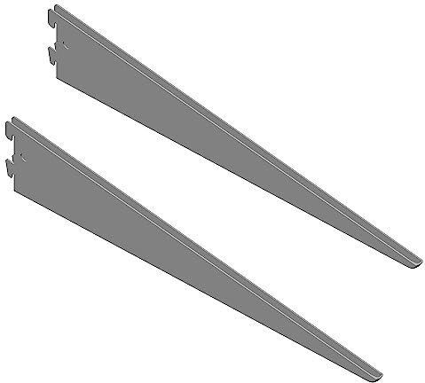 DIY Element System U-TRÄGER - Sicherheitsträger verbaubar mit zweireihiger Wandschiene - 470 mm, Stahl, Weißaluminium, 2 Stk.