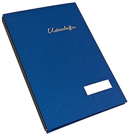Soennecken Unterschriftsmappe 1491 DIN A4 20Fächer Leinen blau