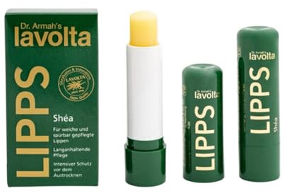 Dr. Armah - Lavolta Shéa - LIPPS Sheabutter Duo (2 x 4,7g) - Lippenpflege mit Shea Butter für langanhaltende Pflege & Schutz ohne auszutrocknen - geschmacksneutraler & farbloser Lippenbalsam - vegan