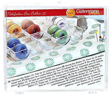 Gütermann Nähgarn-Box, Acrylic, Transparente, Kapazität mit 25 Spulen 728144