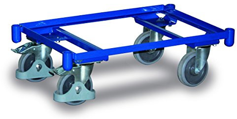 Euro System Roller mit Eckhülsen RAL5010 Enzianblau Rollwagen Kastenroller