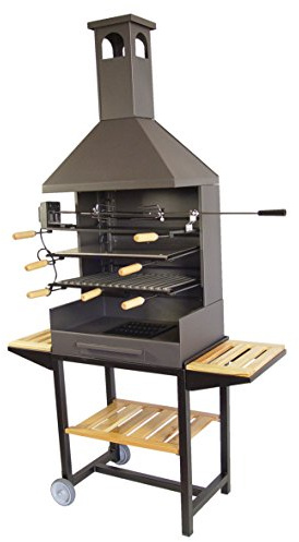 IMEX EL ZORRO 71555 - Barbacoa Chim.Completa c/Bandeja Madera 72x40x204 cms.