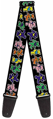 Grateful Dead Gitarrengurt, Tanzbären, Schwarz, mehrfarbig, 5,1 cm breit