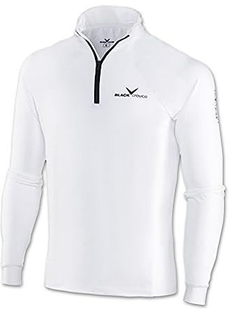 Black Crevice Herren Skirolli Zipper Shirt, weiß/schwarz, M