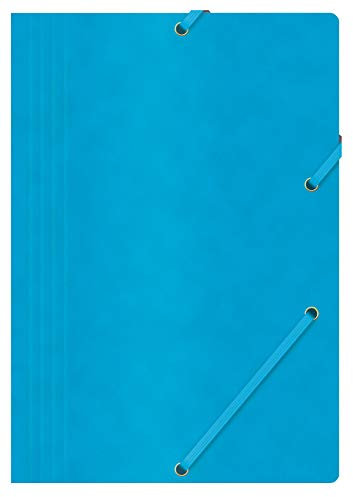 OFFICE PRODUCTS Mappe mit Gummiband Presspan/ Karton A4 390 GSM, 1er Pack, blau