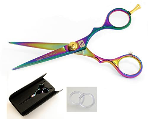 Ciseaux de Coiffure Sanguine Sharp Avec Étui De Présentation, Ciseaux De Coiffure De Style Japonais, Lames Ultra Tranchantes Et Lisses - Fini Les Pointes Fourchues + Étui