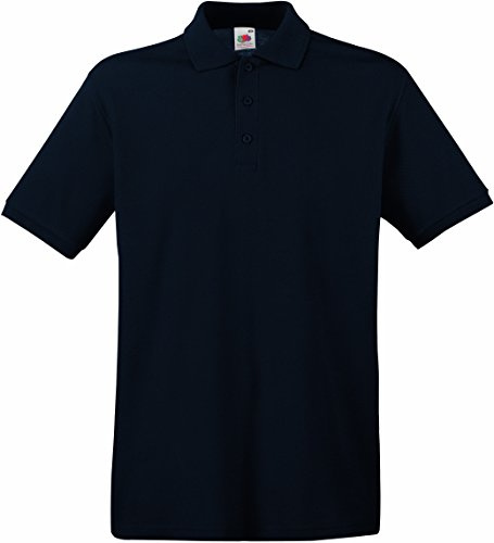 Fruit of the Loom Men's Plain Short Sleeve Polo Shirt - Blue - Deep navy - XX-Large