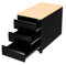 Büro Rollcontainer komplett montiert 3 Schubladen schwarz/buche 62x46x79cm (H x B x T) Schrank Bürocontainer 505801