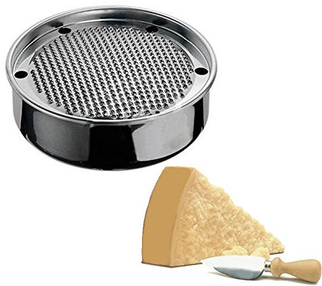 GRATTUGIA IN ACCIAIO PER FORMAGGIO MANUALE TONDA DA CUCINA GRANA TAVOLA