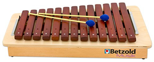 Betzold Musik - Holz-Xylophon für Kinder, Alt-Xylofon diatonisch 16 Klangstäbe