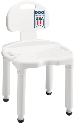 Carex Bath Seat And Shower Chair with Backrest for Seniors, Bath Chair For Elderly, Disabled, Handicap, and Injured Persons, Supports Up To 400lbs, Shower Seat For Inside Shower, Made in USA