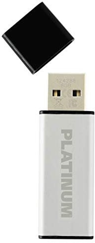 PLATINUM ALU USB-Stick 8 GB USB 2.0 USB-Flash-Laufwerk - moderner Speicher-Stick aus Aluminium - inkl. Schutzkappe in schwarz