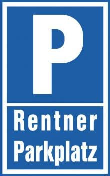 Parkplatz-Schild - Rentnerparkplatz - Gr. ca. 40 x 30cm - 308661