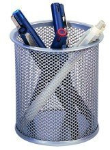 Q Connect Silver Mesh Pen Pot KF00846 - 834-3646