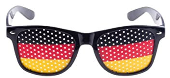 Vegaoo Fan-Brille Deutschland für Erwachsene schwarz-rot-gelb - Schwarz