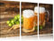 Pixxprint Bier im Glas auf Holztisch, Leinwandbild 3 Teilig, Gesamtmaß: 120x80cm, Wandbild, Dekoration, fertig gespannt, Kein Poster