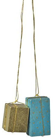 Rudolphs Schatzkiste Baumbehang Pakete Gold/türkis BxTxH= 2x2x3cm NEU Christbaum Christbaumschmuck Baum Baumbehang Weihnachten Baumschmuck Holzschmuck Holz Seiffen Erzgebirge Strauchbehang D
