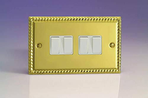 Varilight - 4G 1 or 2W 10A Switch Georgian Brass - XG9W