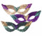 Rhode Island Novelty Pailletten-Maske, Katzenauge, Mardi Gras, Violett, Grün, Gold, Einheitsgröße