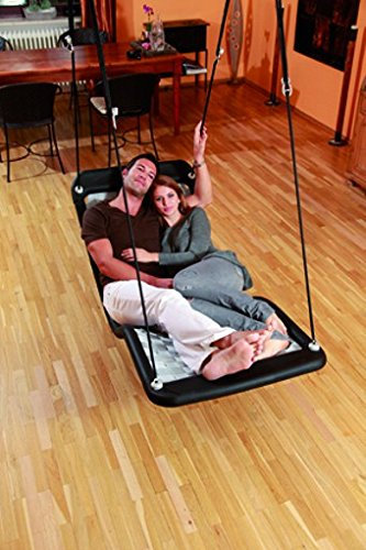Relax-Schaukel - DreamlinerPlus XL (extra lang & breit) / Maße: 190 x 76 x 80 cm / Gewicht: 13 kg / Farbe: schwarz/camel