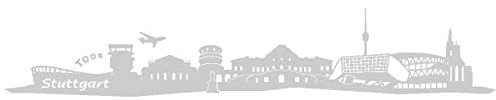 Samunshi® Wandtattoo Stuttgart Skyline Wandaufkleber 70 x 12,6cm silbermetalleffekt