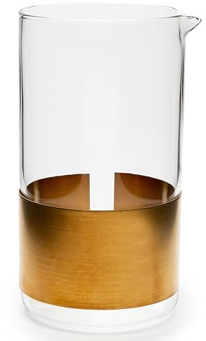 Karaffe aus Glas transparent mit Detail Gold