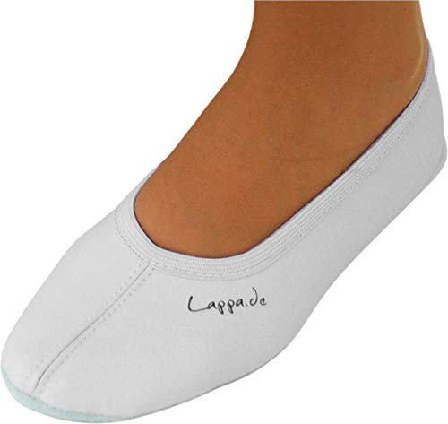 Nero, Bianco, jensblau, Rosa, Fucsia, Celeste, salmone Scarpe, balletto, Scarpette da ballo, turnschläppchen, Scarpe da ballo con ledersohle. TGL 30-44 - bianco, 34 EU