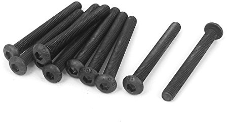 uxcell M6x55mm Alloy Steel Hex Socket Button Head Screws Black 10 PCS