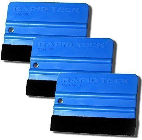 3x Profi Rakel mit Filzkante Rapid Teck® Filzrakel