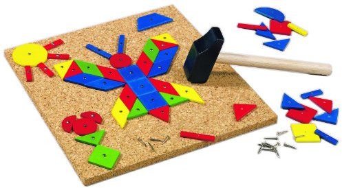 HABA 2310 Large Geo Shape Tack Zap, 102 wooden geometric shapes, ages 3 and Up (Made in Germany)