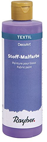Rayher Stoff-Malfarbe, violett, Flasche 236 ml, cremige Acrylfarbe speziell für Textilien wie T-Shirts, Stoffbeutel, Kissenbezüge etc., hochdeckend und waschbeständig, 38951314