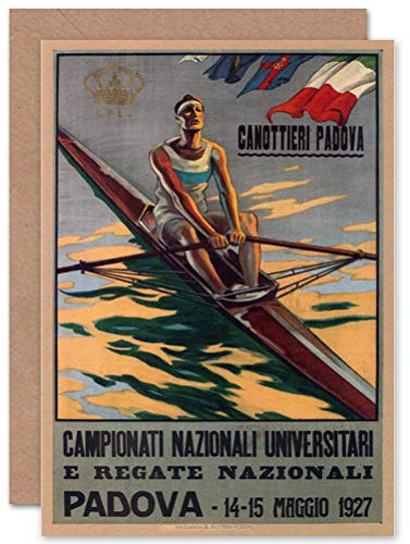 Wee Blue Coo SPORT ROWING CANOE PADOVA ITALY REGATTA EXHIBITION AD GREETINGS CARD