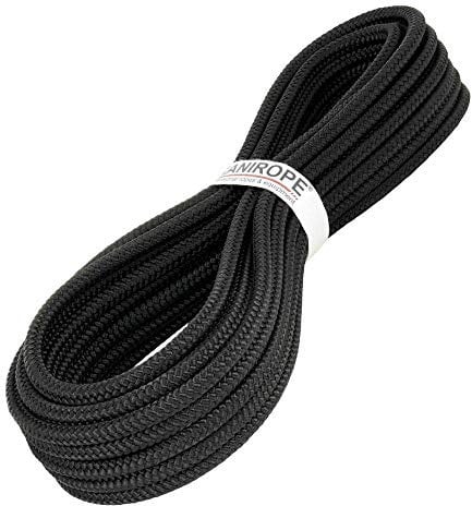 Kanirope® PP Seil Polypropylenseil MULTIBRAID 8mm 10m Farbe Schwarz (1811) 16x geflochten