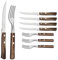 Tramontina Cutlery Set with Steak Knives, 8 Piece Sharp Knife and Fork Set with Wooden Handles, ‎Camping, Kitchen, Rustic, Dishwasher Safe, 29899296