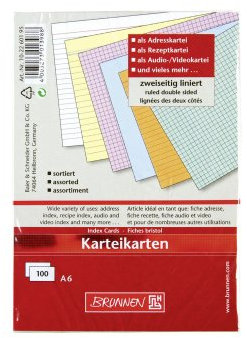 Karteikarten A6 100er Pck. weiss liniert