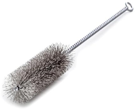 Lessmann Zylinderbürste mit Öse (ø 10 mm, Gesamtlänge 300 mm, zur Reinigung / Entgraten von Rohren + Bohrungen, Bürste aus Stahldraht) 542303