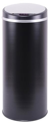 Poubelle de cuisine automatique 42L SOHO Noir mat en acier INOX avec cerclage