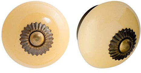 Nicola Spring Möbelknöpfe aus Keramik - Gelb - 24 Stück