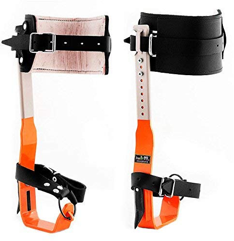 Treeup Steigeisen DR-3 Baumsteigeisen Kletterhilfen Forstzubehör (neon orange)