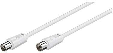 Goobay 11510 Cavo antenna (70 dB, 75 Ohm), 2x schermato, spina coassiale nichelata alla presa coassiale, adatto per TV, HDTV, radio, DVB-T2, DVB-S2, DVB-C, lunghezza 1,50 m