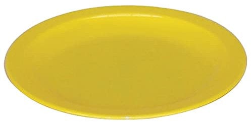 Olympia Kristallon Plastic Plates Yellow 230mm (12 Pack) - Reusable, Heat-Resistant Plates for Schools, Hospitals CB767